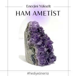 Ametist Doğal Taş Ham Parça Dekoratif Enerji Taşı 1. Sınıf Kalite -Yılbaşı Hediyesi Paketi Yapılabilir